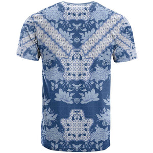 Indonesia Javanese Batik Nelson Mandela Madiba Blue T shirt - African Pride