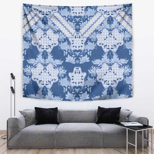 Indonesia Javanese Batik Nelson Mandela Madiba Blue Tapestry - African Pride