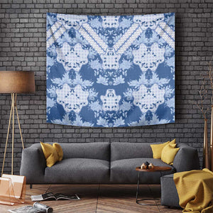 Indonesia Javanese Batik Nelson Mandela Madiba Blue Tapestry - African Pride