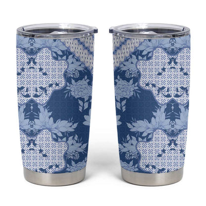 Indonesia Javanese Batik Nelson Mandela Madiba Blue Tumbler Cup LT15