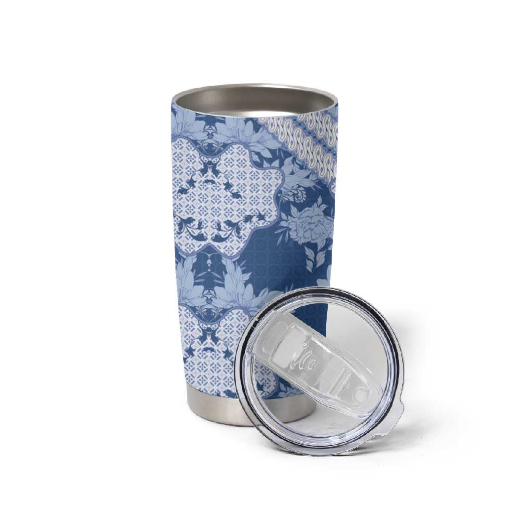 Indonesia Javanese Batik Nelson Mandela Madiba Blue Tumbler Cup LT15