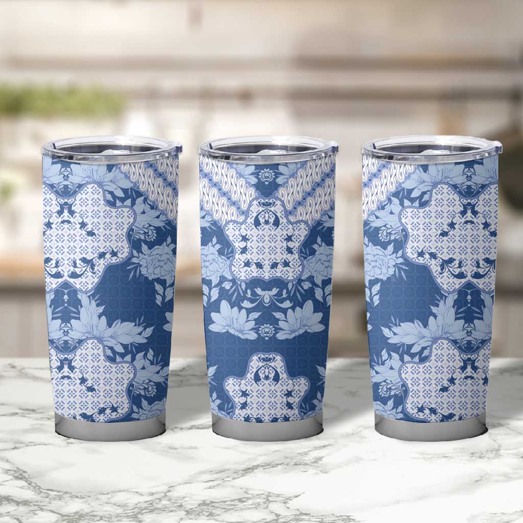 Indonesia Javanese Batik Nelson Mandela Madiba Blue Tumbler Cup LT15