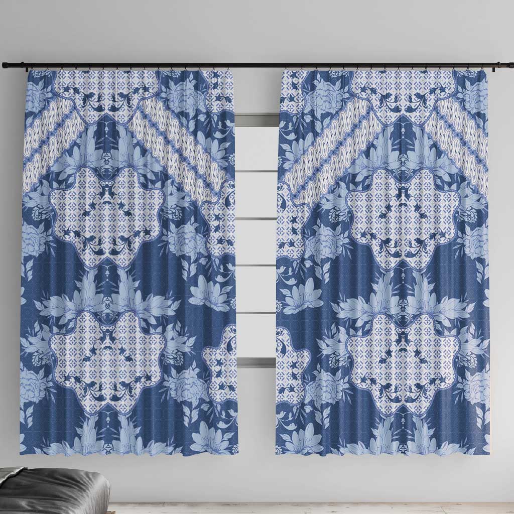 Indonesia Javanese Batik Nelson Mandela Madiba Blue Window Curtain - African Pride