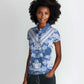 Indonesia Javanese Batik Nelson Mandela Madiba Blue Women Polo Shirt - African Pride