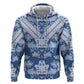Indonesia Javanese Batik Nelson Mandela Madiba Blue Zip Hoodie - African Pride