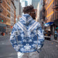 Indonesia Javanese Batik Nelson Mandela Madiba Blue Zip Hoodie - African Pride