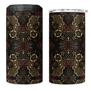 Indonesia Javanese Batik Nelson Mandela Madiba Vintage Style 4 in 1 Can Cooler Tumbler LT15