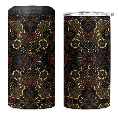 Indonesia Javanese Batik Nelson Mandela Madiba Vintage Style 4 in 1 Can Cooler Tumbler LT15