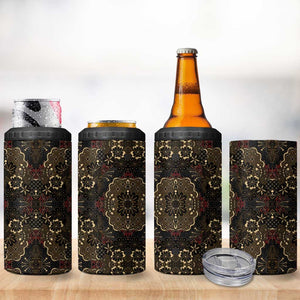 Indonesia Javanese Batik Nelson Mandela Madiba Vintage Style 4 in 1 Can Cooler Tumbler LT15