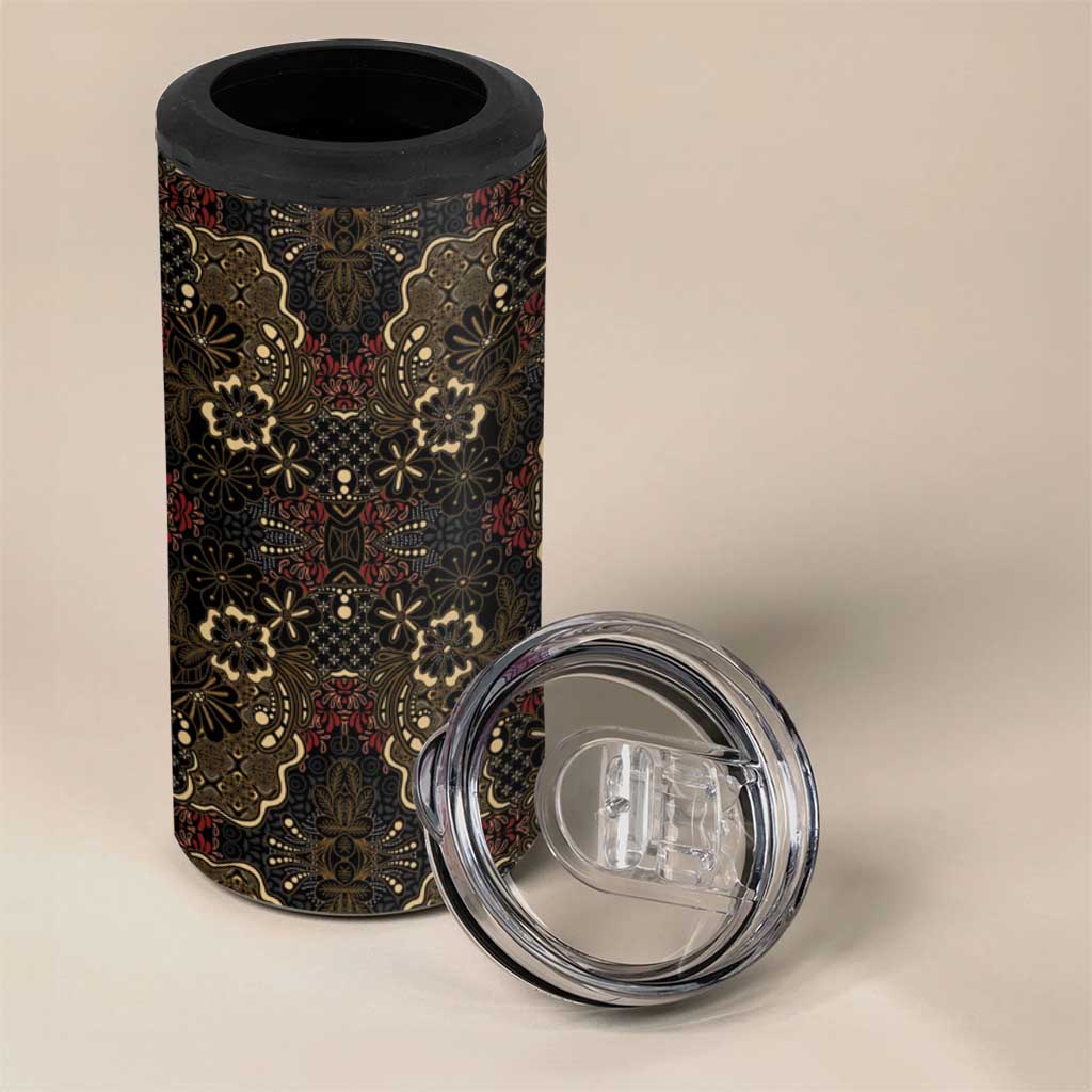 Indonesia Javanese Batik Nelson Mandela Madiba Vintage Style 4 in 1 Can Cooler Tumbler LT15