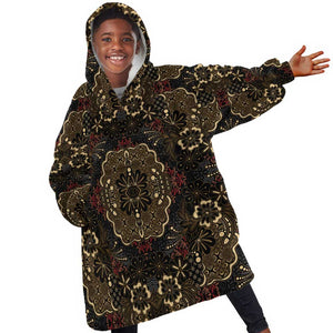 Indonesia Javanese Batik Nelson Mandela Madiba Vintage Style Kid Wearable Blanket Hoodie - African Pride