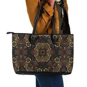 Indonesia Javanese Batik Nelson Mandela Madiba Vintage Style Leather Tote Bag - African Pride