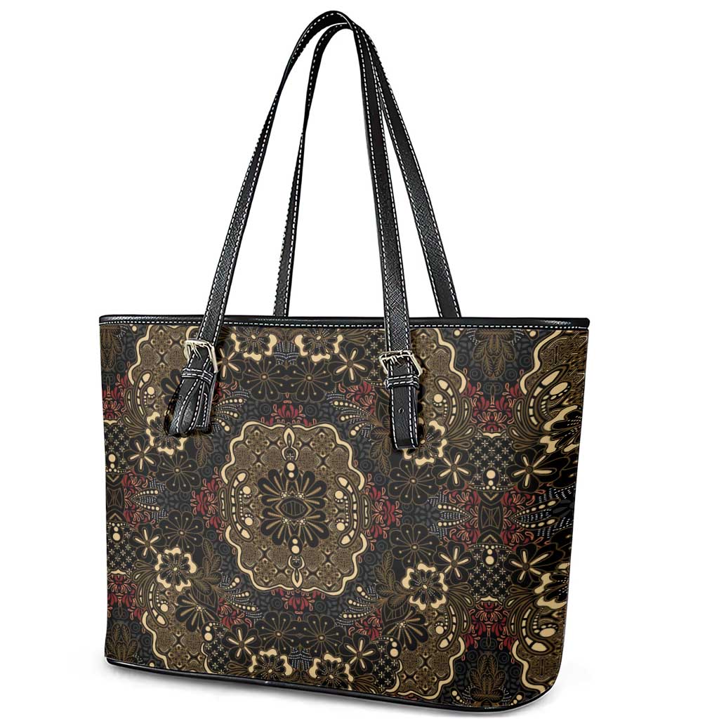 Indonesia Javanese Batik Nelson Mandela Madiba Vintage Style Leather Tote Bag - African Pride