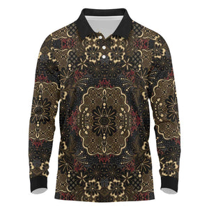 Indonesia Javanese Batik Nelson Mandela Madiba Vintage Style Long Sleeve Polo Shirt - African Pride
