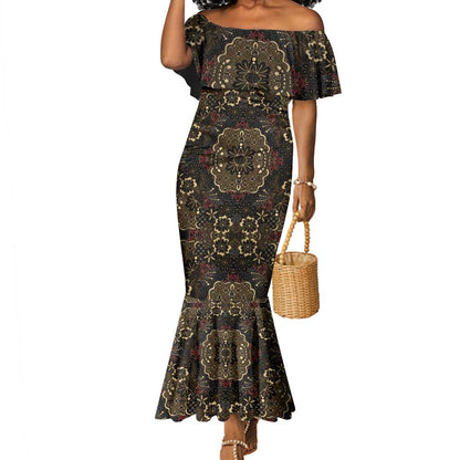 Indonesia Javanese Batik Nelson Mandela Madiba Vintage Style Mermaid Dress - African Pride