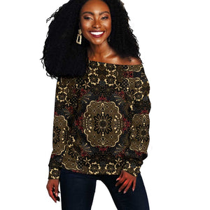 Indonesia Javanese Batik Nelson Mandela Madiba Vintage Style Off Shoulder Sweater - African Pride