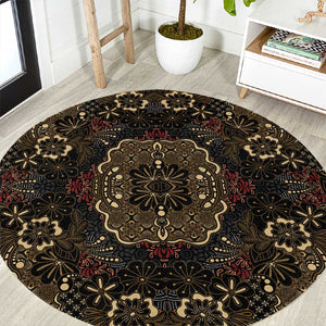 Indonesia Javanese Batik Nelson Mandela Madiba Vintage Style Round Carpet - African Pride