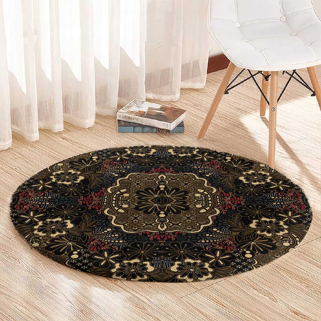 Indonesia Javanese Batik Nelson Mandela Madiba Vintage Style Round Carpet - African Pride