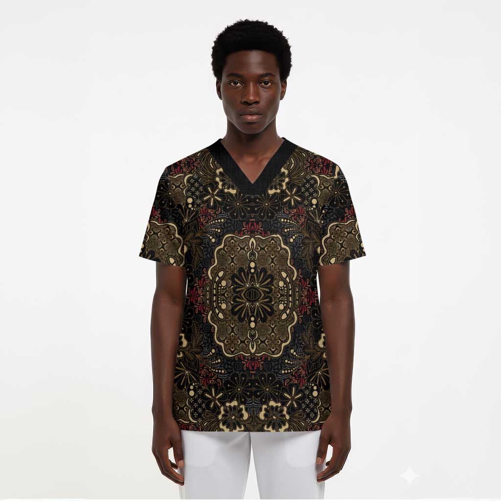 Indonesia Javanese Batik Scrub Top Nelson Mandela Madiba Vintage Style - African Pride