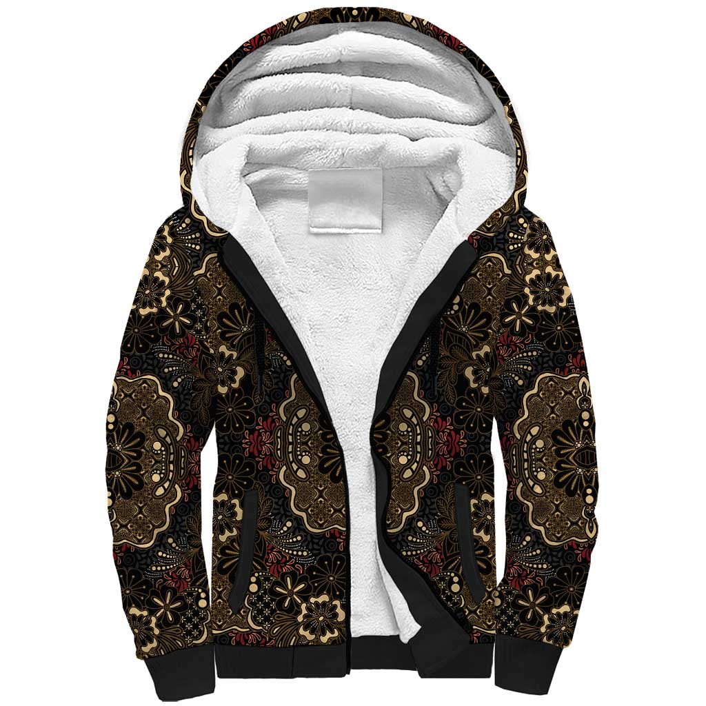 Indonesia Javanese Batik Nelson Mandela Madiba Vintage Style Sherpa Hoodie - African Pride
