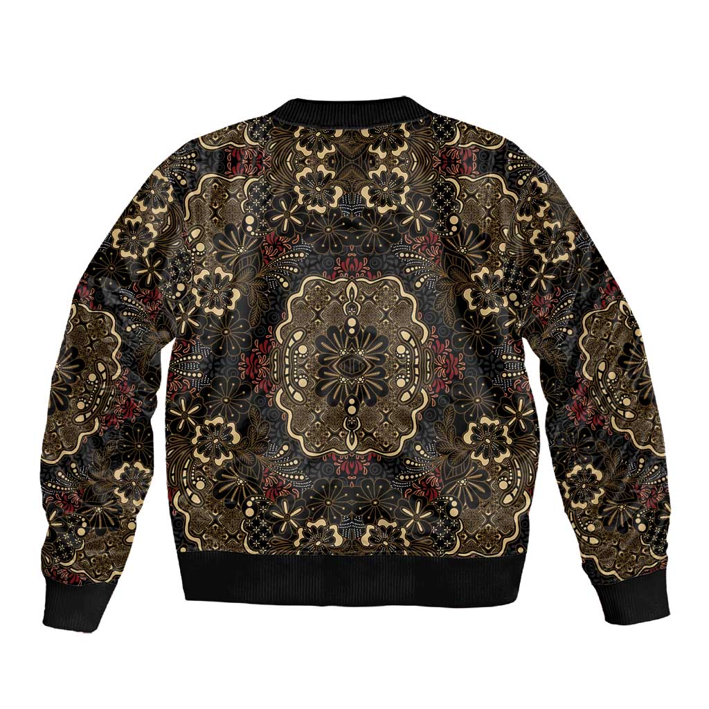 Indonesia Javanese Batik Nelson Mandela Madiba Vintage Style Sleeve Zip Bomber Jacket - African Pride