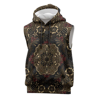 Indonesia Javanese Batik Nelson Mandela Madiba Vintage Style Sleeveless Hoodie - African Pride