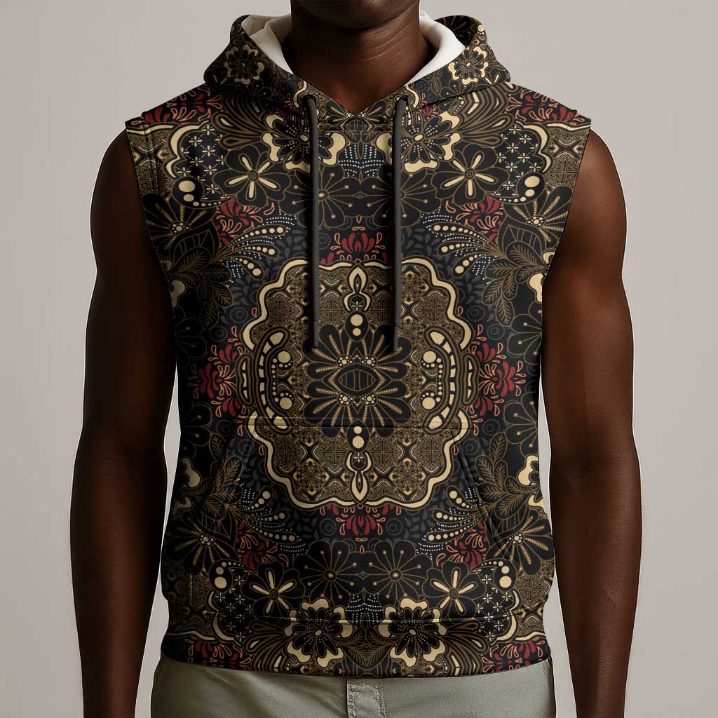 Indonesia Javanese Batik Nelson Mandela Madiba Vintage Style Sleeveless Hoodie - African Pride