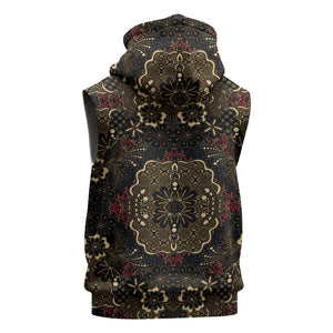 Indonesia Javanese Batik Nelson Mandela Madiba Vintage Style Sleeveless Zip Hoodie - African Pride