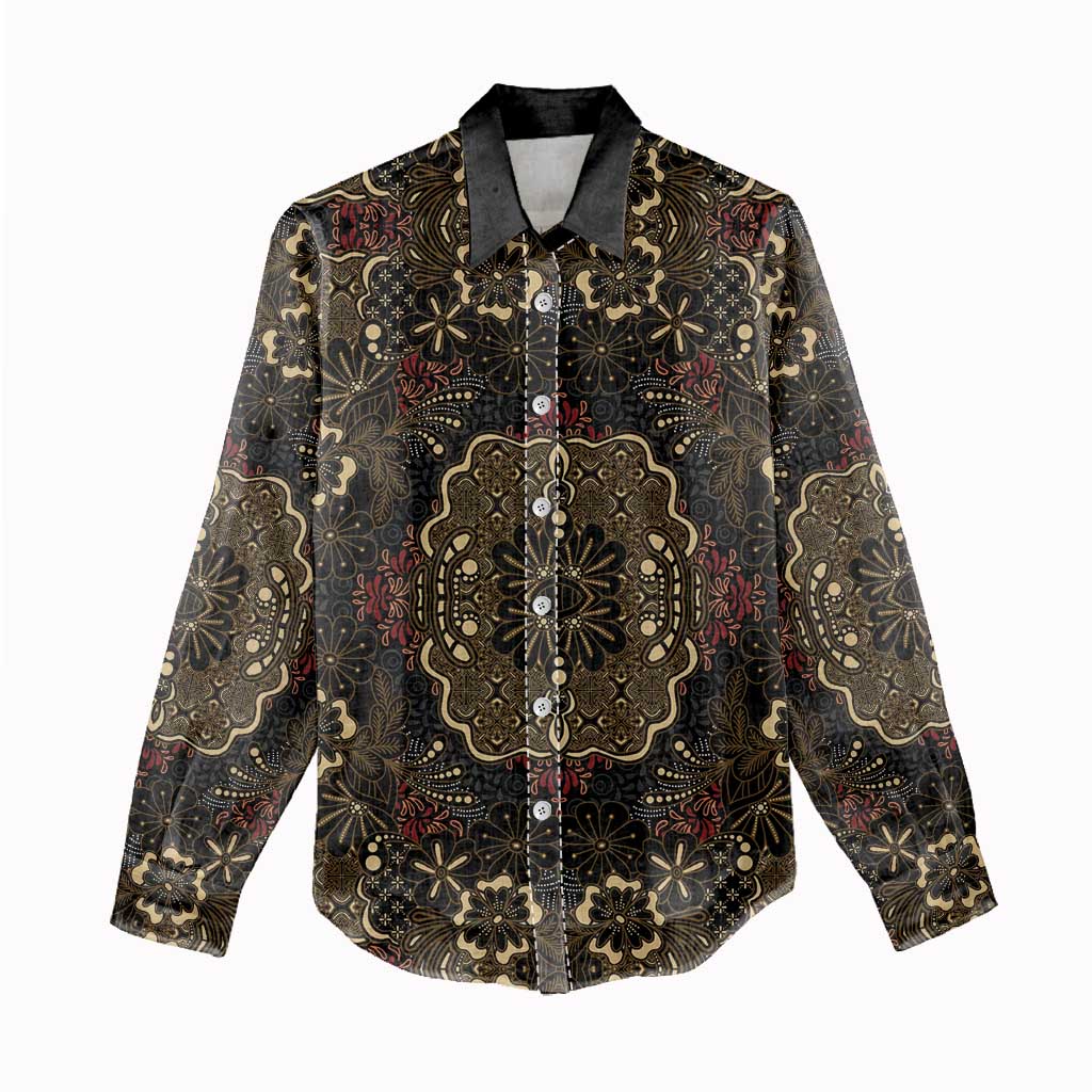 Indonesia Javanese Batik Nelson Mandela Madiba Vintage Style Women Casual Shirt - African Pride