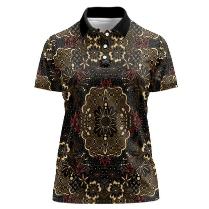 Indonesia Javanese Batik Nelson Mandela Madiba Vintage Style Women Polo Shirt - African Pride