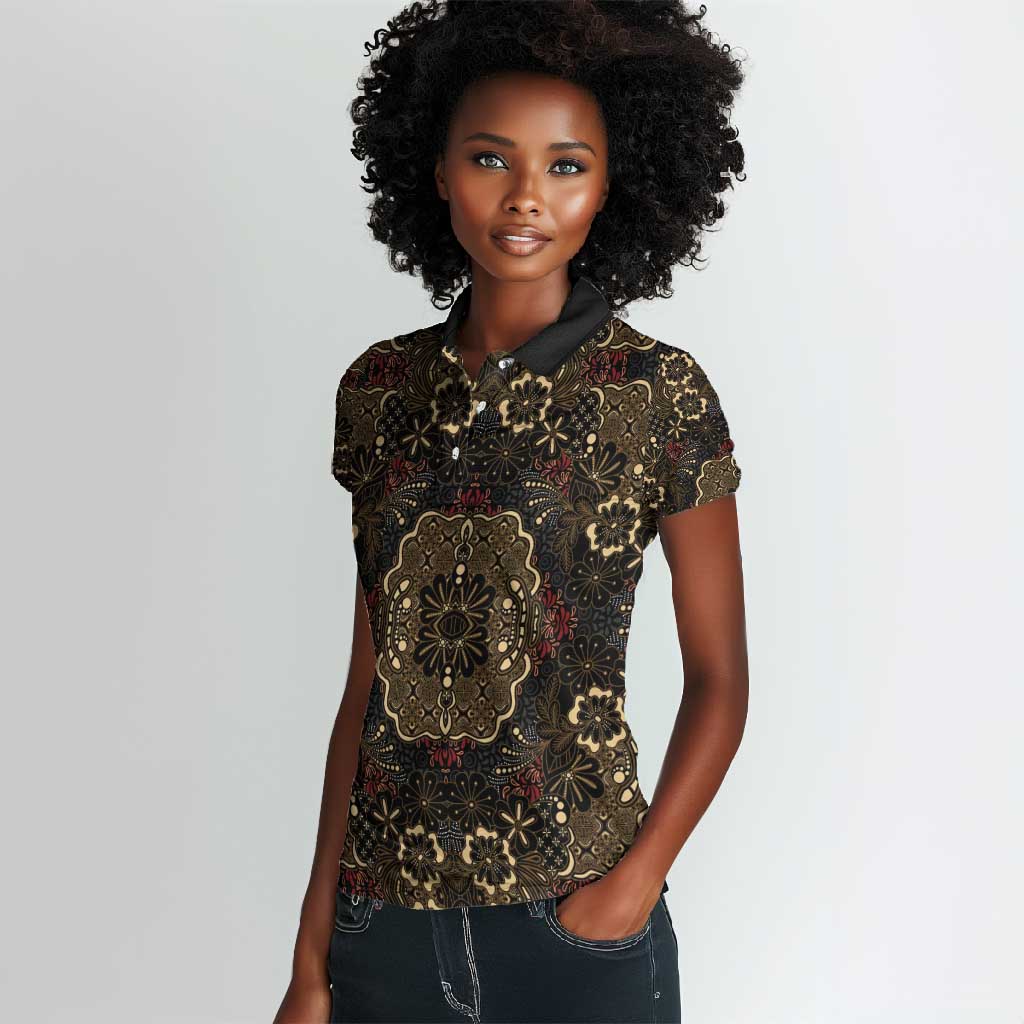 Indonesia Javanese Batik Nelson Mandela Madiba Vintage Style Women Polo Shirt - African Pride