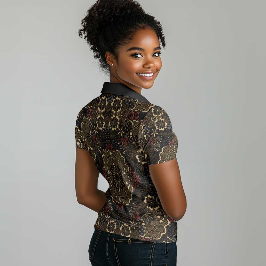 Indonesia Javanese Batik Nelson Mandela Madiba Vintage Style Women Polo Shirt - African Pride