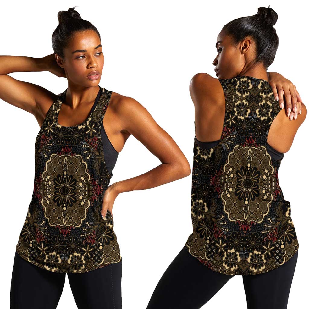 Indonesia Javanese Batik Nelson Mandela Madiba Vintage Style Women Racerback Tank - African Pride