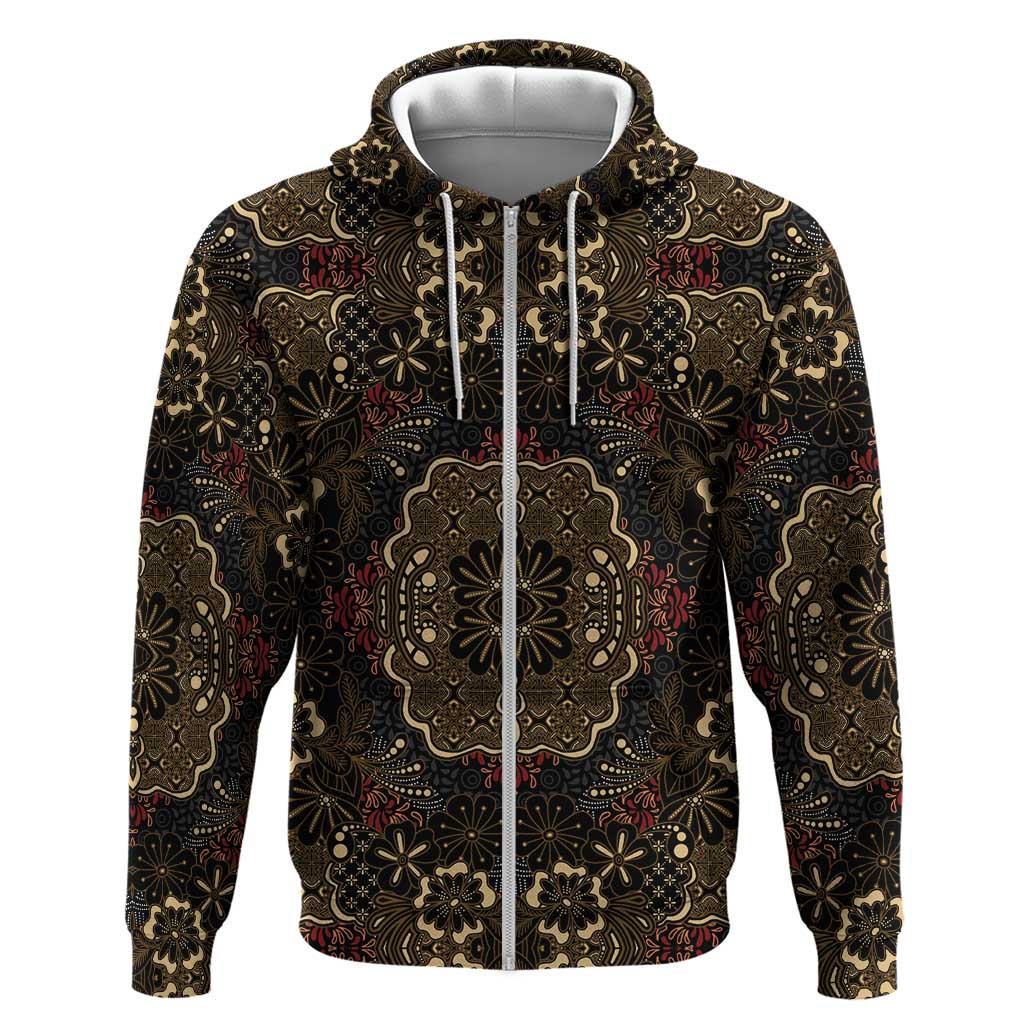 Indonesia Javanese Batik Nelson Mandela Madiba Vintage Style Zip Hoodie - African Pride