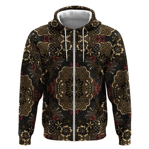 Indonesia Javanese Batik Nelson Mandela Madiba Vintage Style Zip Hoodie - African Pride