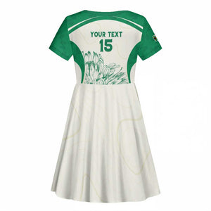 Custom South Africa Cricket Kid Short Sleeve Dress We Are Champions - African Pride