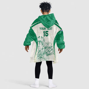 Custom South Africa Cricket Kid Wearable Blanket Hoodie We Are Champions - African Pride