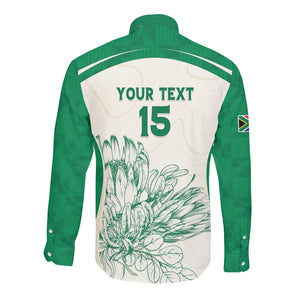 Custom South Africa Cricket Long Sleeve Button Shirt We Are Champions - African Pride