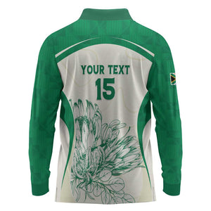 Custom South Africa Cricket Long Sleeve Polo Shirt We Are Champions - African Pride