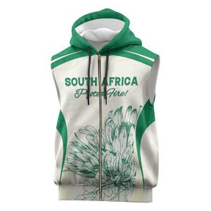 Custom South Africa Cricket Sleeveless Zip Hoodie We Are Champions - African Pride