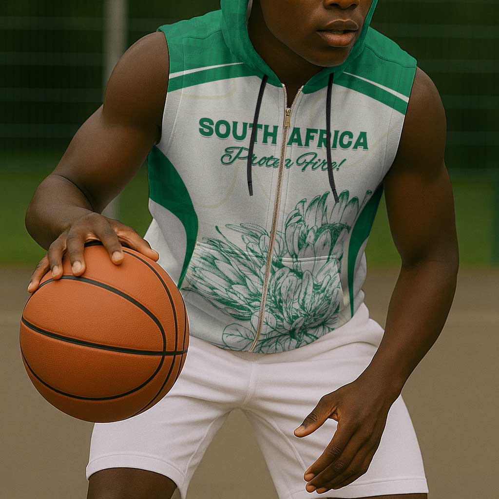 Custom South Africa Cricket Sleeveless Zip Hoodie We Are Champions - African Pride