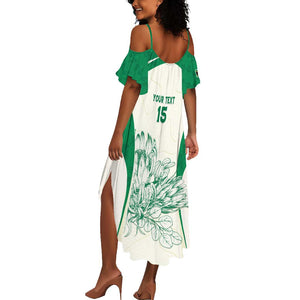 Custom South Africa Cricket Summer Maxi Dress We Are Champions - African Pride