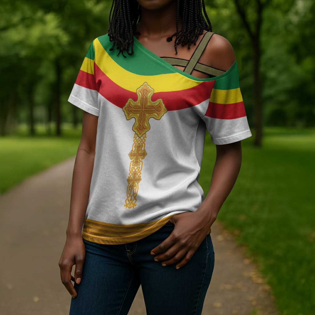 Ethiopia Meskel Cross Shoulder Shirt Ethiopian Cross