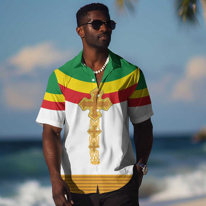 Meskel Ethiopia Hawaiian Shirt True Cross - African Pride