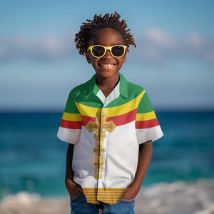 Meskel Ethiopia Kid Hawaiian Shirt True Cross - African Pride