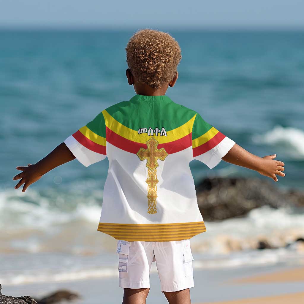 Meskel Ethiopia Kid Hawaiian Shirt True Cross - African Pride