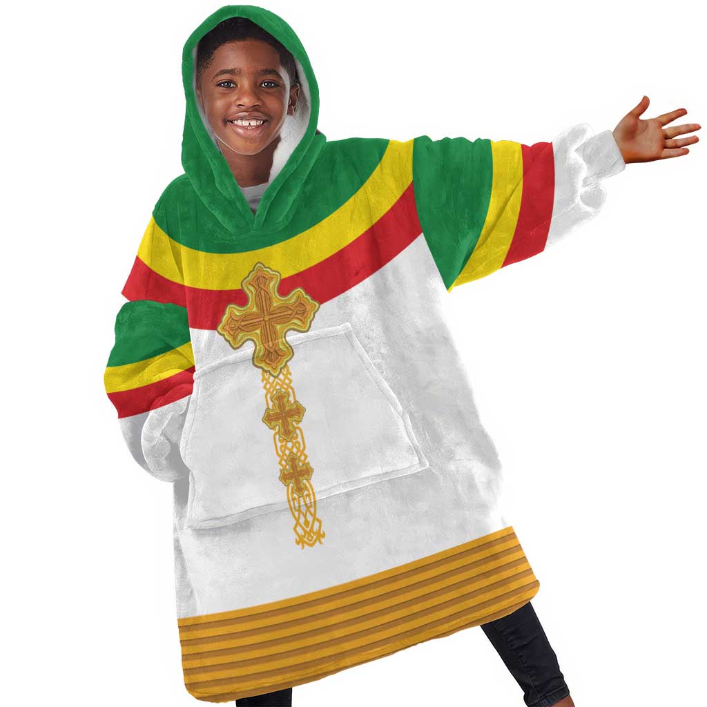 Meskel Ethiopia Kid Wearable Blanket Hoodie True Cross - African Pride