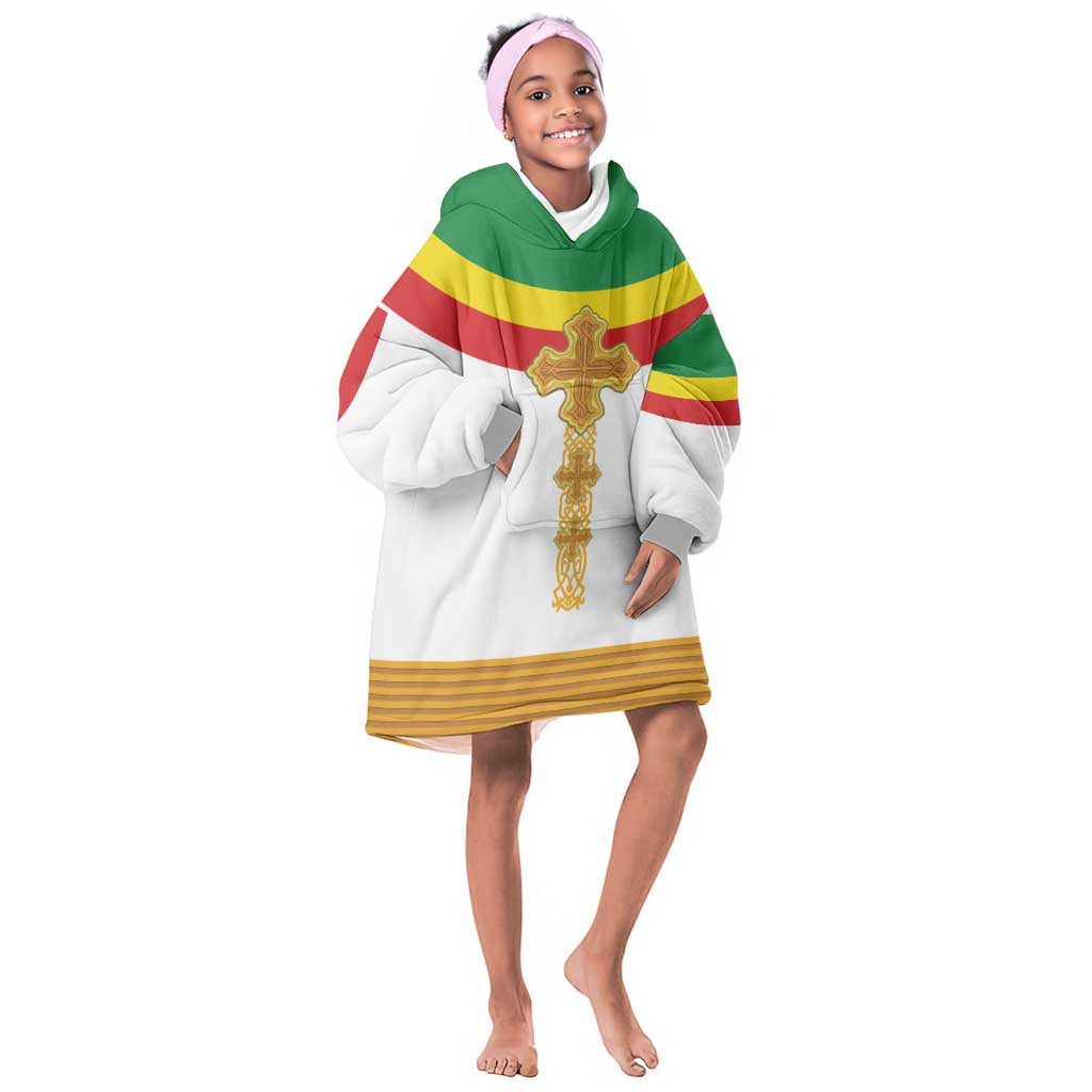 Meskel Ethiopia Kid Wearable Blanket Hoodie True Cross - African Pride