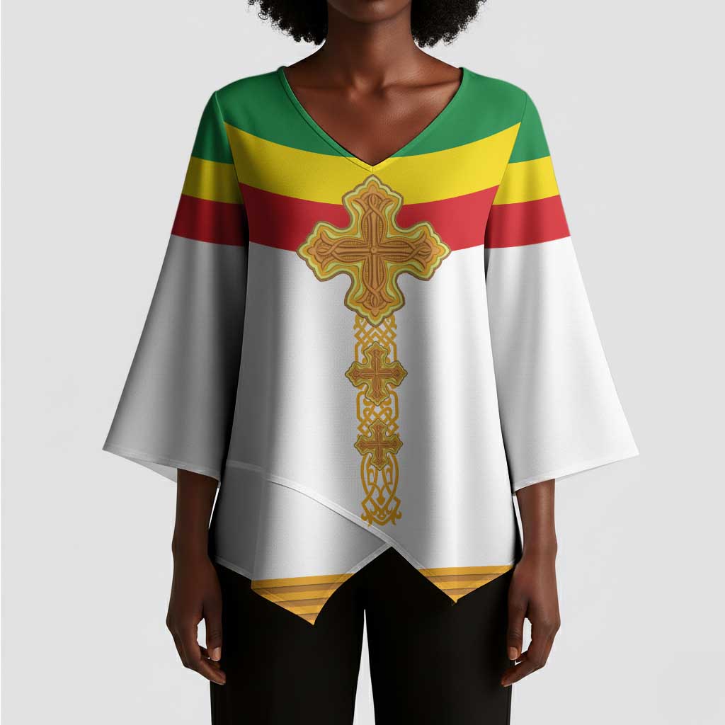 Ethiopia Meskel Kimono Sleeve Blouse Ethiopian Cross
