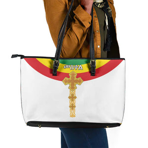 Meskel Ethiopia Leather Tote Bag True Cross - African Pride